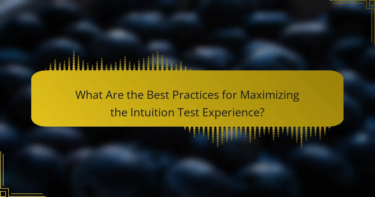 What Are the Best Practices for Maximizing the Intuition Test Experience?
