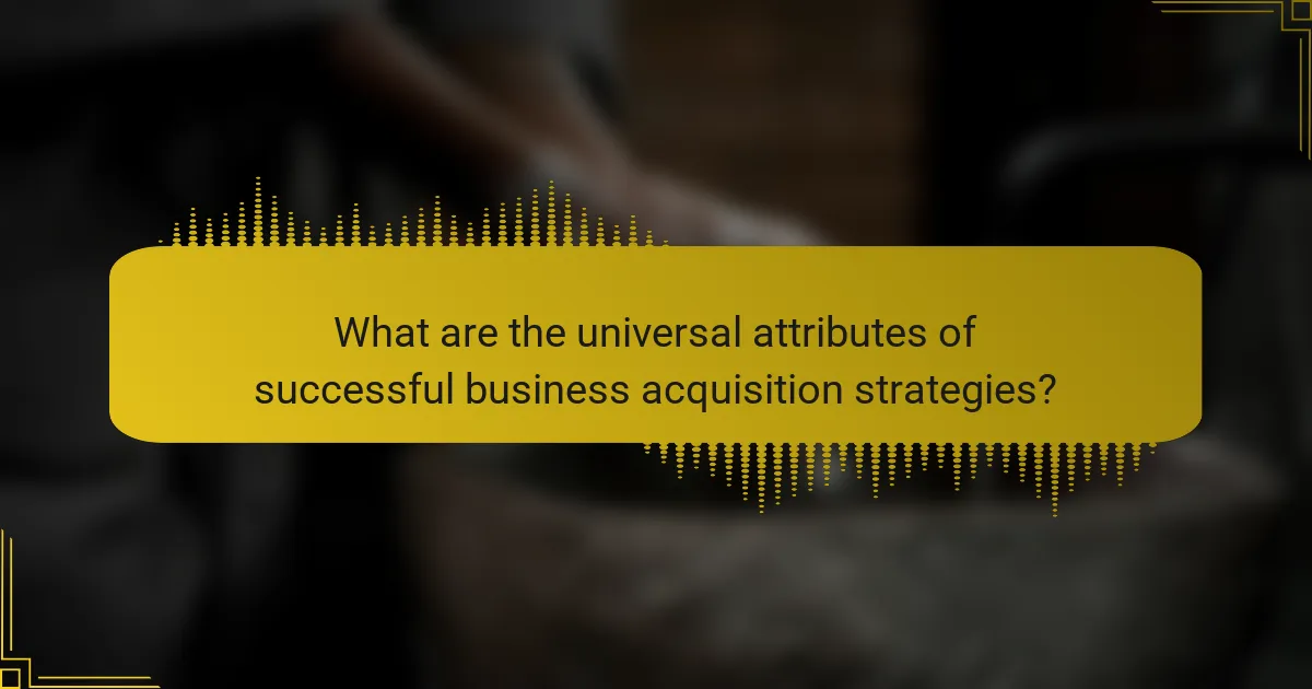 What are the universal attributes of successful business acquisition strategies?