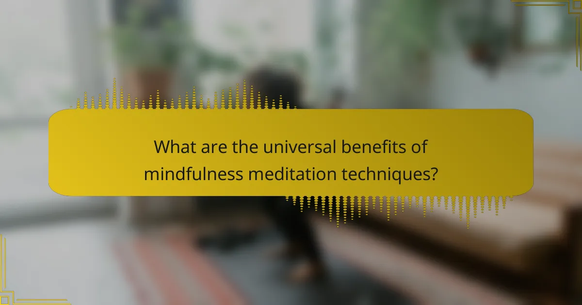 What are the universal benefits of mindfulness meditation techniques?