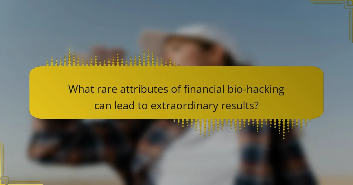 What rare attributes of financial bio-hacking can lead to extraordinary results?