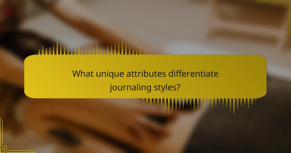 What unique attributes differentiate journaling styles?
