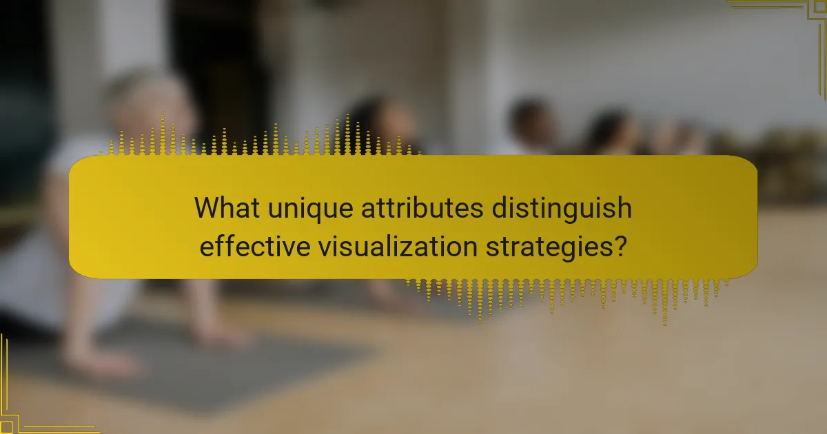 What unique attributes distinguish effective visualization strategies?